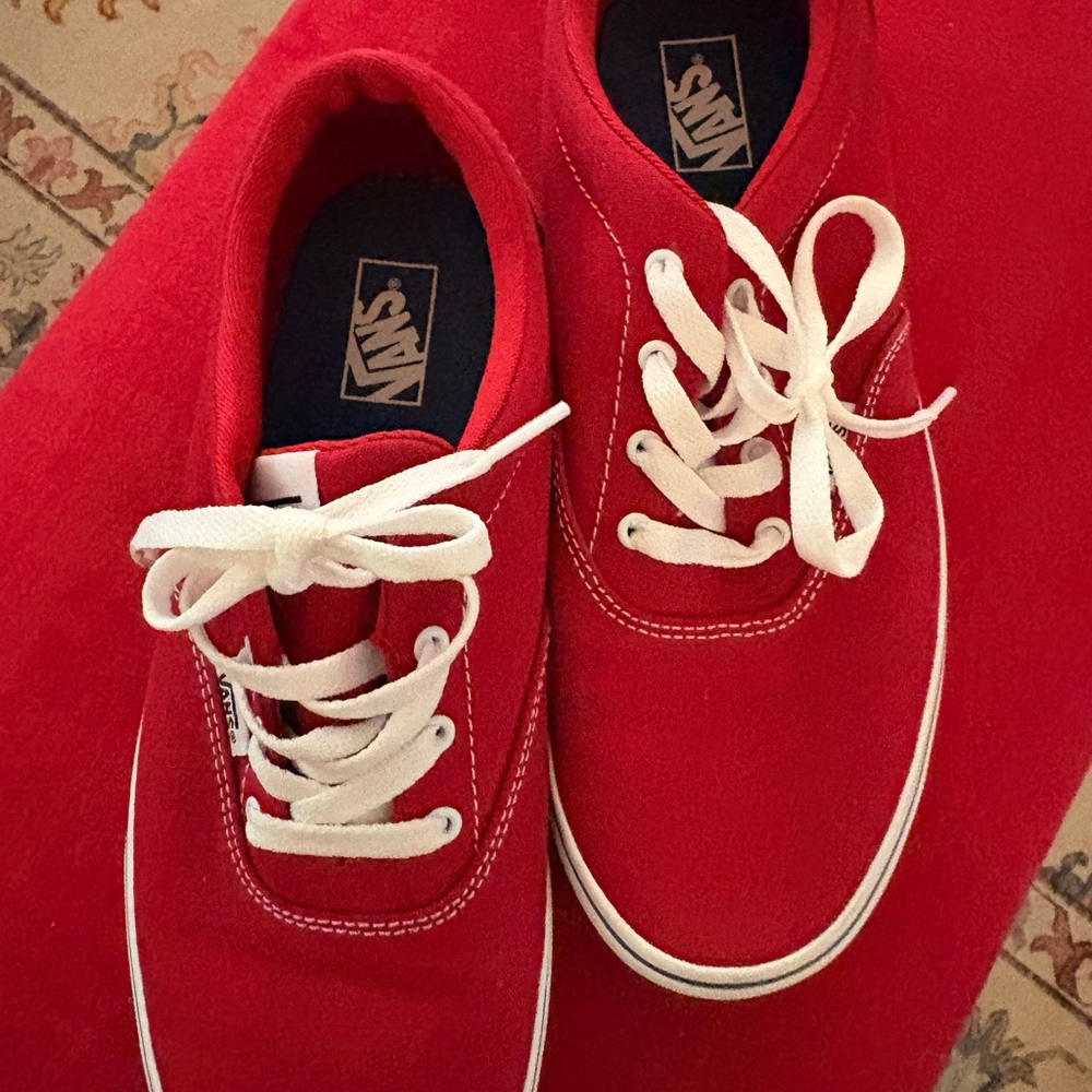 Vans Bold Red Sneakers with White Accents